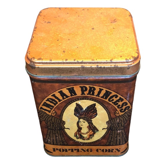 Vintage Indian Princess Popping Corn Metal Tin - Picture 5 of 7